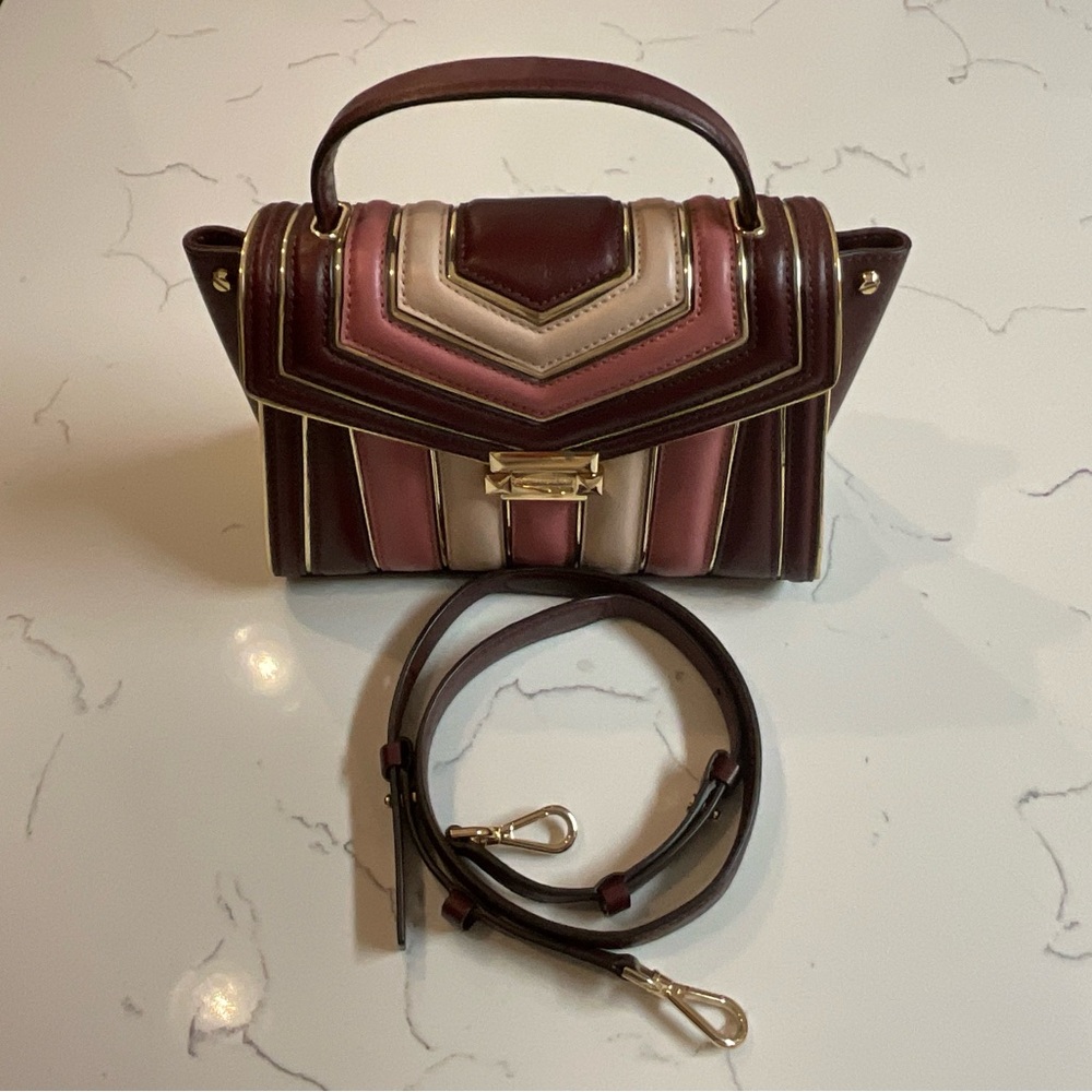Michael Kors Burgundy and Cream Crossbody Bag
